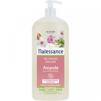 NATESSANCE Gel douche Amande parfum pêche de vigne 1L-15717