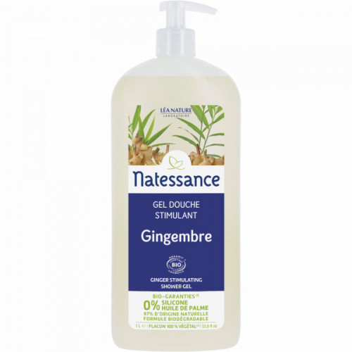 NATESSANCE Gel douche Gingembre stimulant 1L-15726 NATESSANCE Gel douche Gingembre stimulant 1L-15726