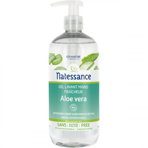 NATESSANCE Gel lavant mains fraicheur Aloe Vera Bio 500ml-15737 NATESSANCE Gel lavant mains fraicheur Aloe Vera Bio 500ml-15737