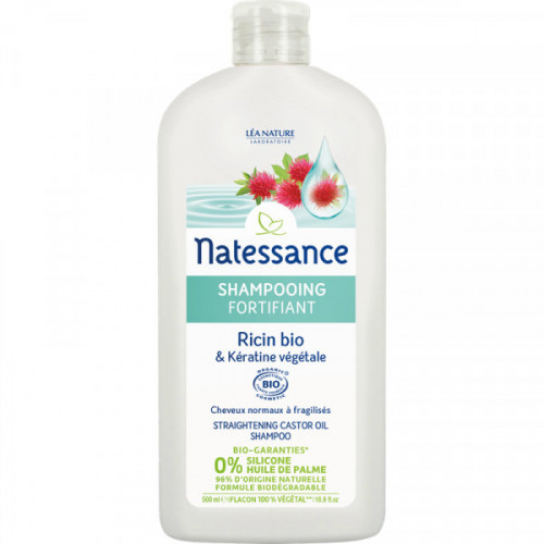 NATESSANCE Shampooing fortifiant Ricin bio et kératine végétale 500 ml-15753 NATESSANCE Shampooing fortifiant Ricin bio et kératine végétale 500 ml-15753