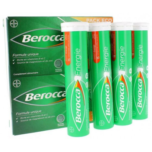 BAYER Berocca Energie goût orange - pack éco 60 comprimés effervescents-15859 BAYER Berocca Energie goût orange - pack éco 60 comprimés effervescents-15859