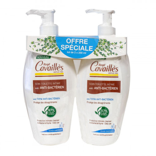ROGE CAVAILLES Soin toilette intime anti-bactérien 2x250ml-16065 ROGE CAVAILLES Soin toilette intime anti-bactérien 2x250ml-16065