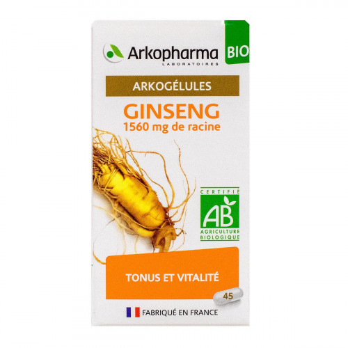 ARKOPHARMA Arkogélules ginseng bio 1560mg racine 45 gélules-16129 ARKOPHARMA Arkogélules ginseng bio 1560mg racine 45 gélules-16129