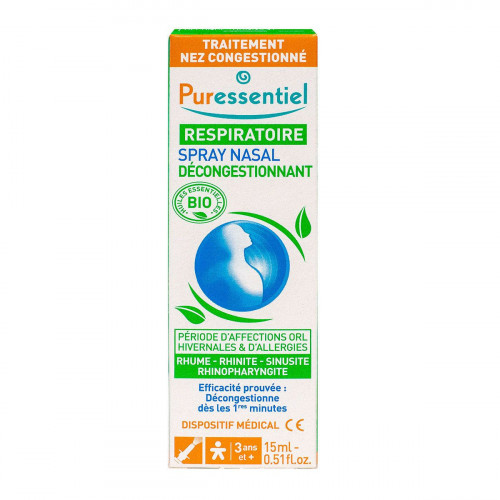 PURESSENTIEL Respiratoire spray nasal décongestionnant bio 15ml-16182