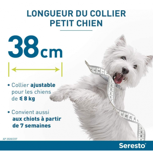 ELANCO SERESTO Collier Antiparasitaire - Chiens -8kg - Efficace