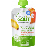 GOOD GOUT Brassé Végétal Lait de Coco Mangue Banane Passion dès 6 Mois Bio 90 g-16335