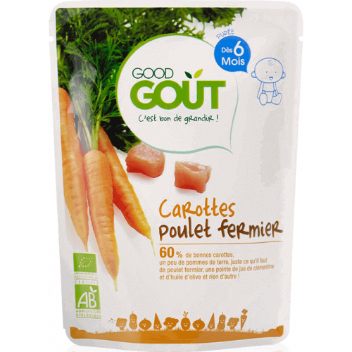 GOOD GOUT Carottes Poulet Fermier dès 6 Mois Bio 190 g-16339 GOOD GOUT Carottes Poulet Fermier dès 6 Mois Bio 190 g-16339