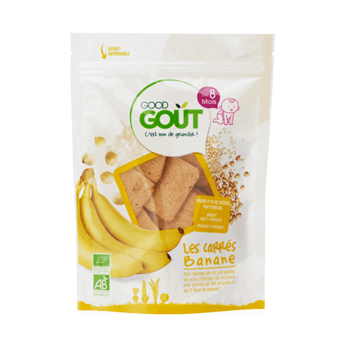 GOOD GOUT Carrés Banane Dès 8 Mois Bio 50 g-16341