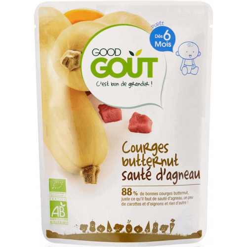 GOOD GOUT Courge Butternut Sauté d'Agneau dès 6 Mois Bio 190 g-16345 GOOD GOUT Courge Butternut Sauté d'Agneau dès 6 Mois Bio 190 g-16345