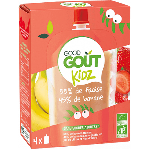 GOOD GOUT PACK DE 4 GOURDES FRAISE BANANE-16347