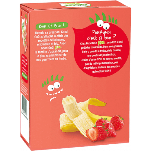 PACK DE 4 GOURDES FRAISE BANANE