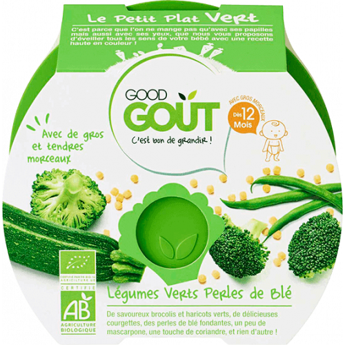 GOOD GOUT Le Petit Plat Vert Légumes Verts Perles de Blé dès 12 Mois Bio 220 g-16357 GOOD GOUT Le Petit Plat Vert Légumes Verts Perles de Blé dès 12 Mois Bio 220 g-16357