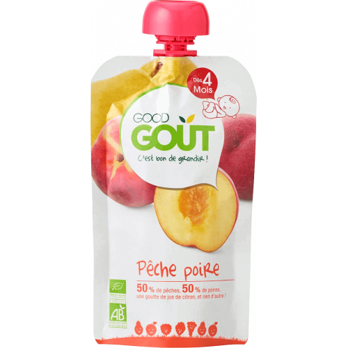 GOOD GOUT Pêche Poire dès 4 Mois Bio 120 g-16365