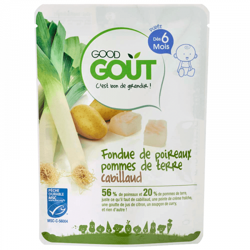 GOOD GOUT Fondue de Poireaux Pommes de Terre Cabillaud dès 6 Mois 190 g-16369 GOOD GOUT Fondue de Poireaux Pommes de Terre Cabillaud dès 6 Mois 190 g-16369