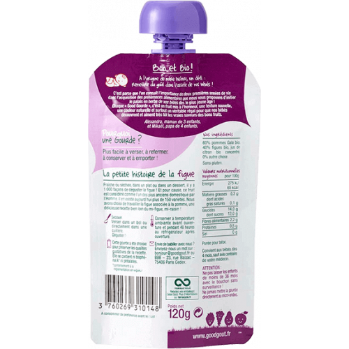 Pomme Figue dès 4 Mois Bio 120 g
