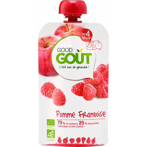GOOD GOUT Pomme Framboise dès 4 Mois Bio 120 g-16375 GOOD GOUT Pomme Framboise dès 4 Mois Bio 120 g-16375