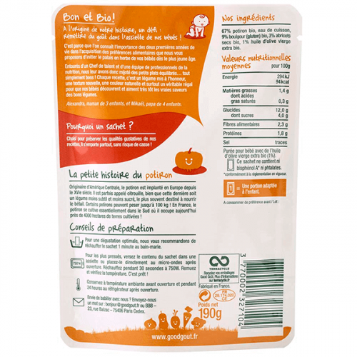 Tajine de Potiron et Boulgour dès 8 Mois Bio 190 g