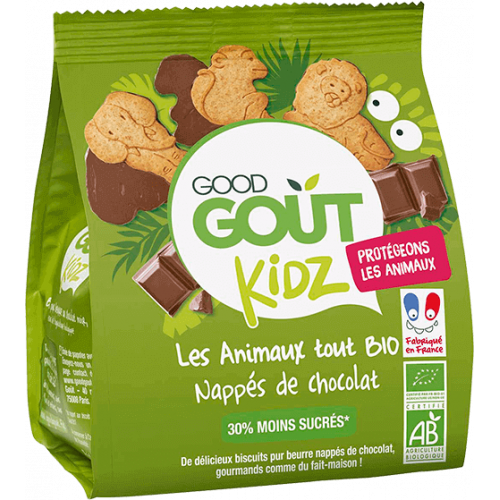GOOD GOUT Kidz Animaux Nappés de Chocolat Bio 120 g-16385 GOOD GOUT Kidz Animaux Nappés de Chocolat Bio 120 g-16385