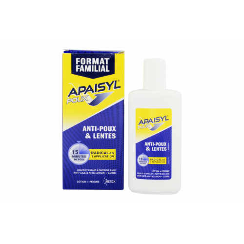 APAISYL Poux & lentes lotion 200ml + peigne-16446