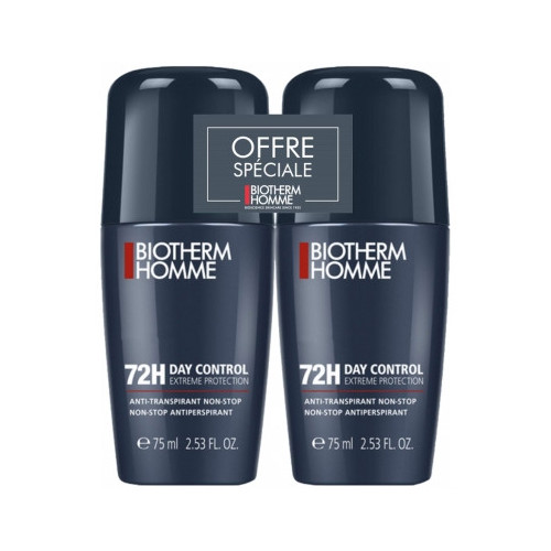 BIOTHERM HOMME Day Control Extreme Protection Anti-Transpirant Non-Stop 72H Roll-On Lot de 2 x 75 ml-16482