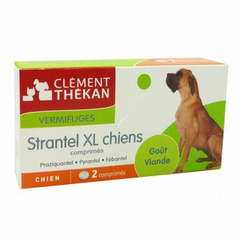CLEMENT THEKAN Strantel XL chiens vermifuges goût viande 2 comprimés-16493 CLEMENT THEKAN Strantel XL chiens vermifuges goût viande 2 comprimés-16493