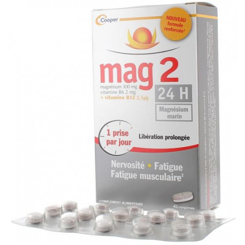 COOPER Complément alimentaire magnésium marin 24h mag2 Cooper - boite de 45 comprimés-16495