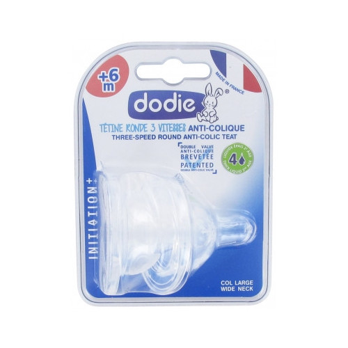 DODIE 2 Tétines Rondes 3 Vitesses Anti-Colique Liquide Epais + 6 Mois-16505