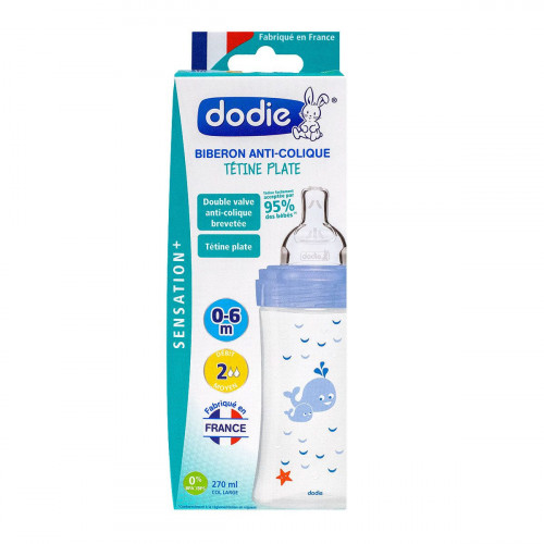 DODIE Biberon baleine débit 2 0-6 mois 270ml-16506 DODIE Biberon baleine débit 2 0-6 mois 270ml-16506
