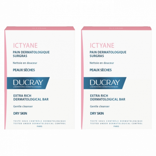 DUCRAY ICTYANE - Pain Dermatologique Surgras Peaux Sèches, 2x100g-16510