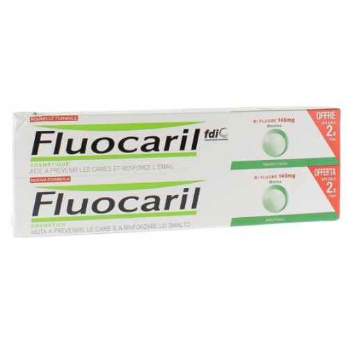 FLUOCARIL Dentifrice bi-fluoré 145 mg menthe Fluocaril - Lot de 2 tubes de 75 ml-16572