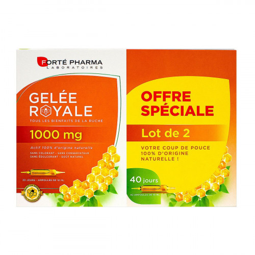 FORTE PHARMA Gelée royale 1000mg 2x20 ampoules-16576 FORTE PHARMA Gelée royale 1000mg 2x20 ampoules-16576