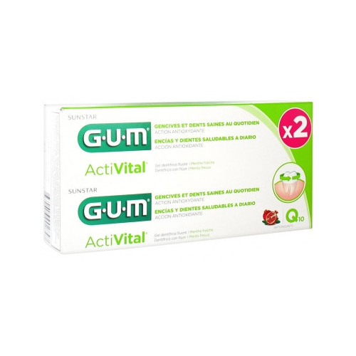GUM Activital Dentifrice Q10 Lot de 2 x 75 ml-16623 GUM Activital Dentifrice Q10 Lot de 2 x 75 ml-16623