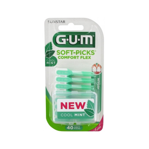 GUM Soft Picks Comfort Flex Cool Mint 40 Unités-16625 GUM Soft Picks Comfort Flex Cool Mint 40 Unités-16625