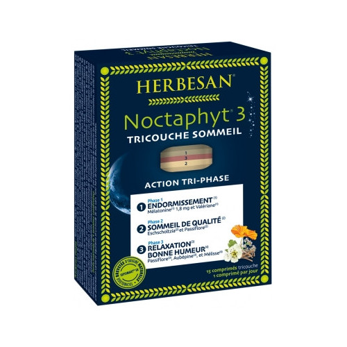 HERBESAN Noctaphyt 3 Tricouche Sommeil 15 Comprimés-16633