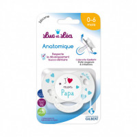 LUC ET LEA Sucette Anatomique Silicone 0-6 Mois J'aime Maman Et Papa Luc Et Lea - J'aime Mon Papa-16669