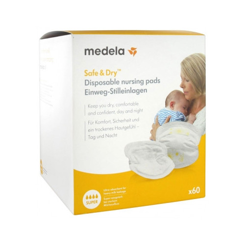 Medela Safe & Dry Super 60 Coussinets d'Allaitement à Usage Unique  7612367043267