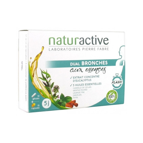 NATURACTIVE Dual Bronches aux Essences 10 Gélules + 10 Capsules-16694 NATURACTIVE Dual Bronches aux Essences 10 Gélules + 10 Capsules-16694