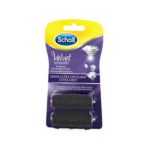SCHOLL Velvet Smooth Express Pedi Cristaux de Diamants Grain Ultra Exfoliant 2 Rouleaux de Remplacement-16787 SCHOLL Velvet Smooth Express Pedi Cristaux de Diamants Grain Ultra Exfoliant 2 Rouleaux de Remplacement-16787