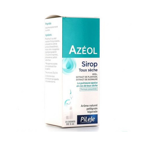 Pileje Azéol Sirop Toux Sèche 75ml - Apaise et Soulage Rapidement