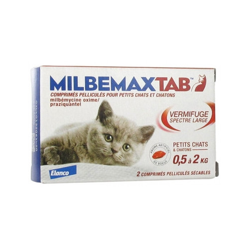 Milbemax Tab Vermifuge Spectre Large Pour Chats De 0 5 A 2 Kg 2 Comprimes Milbemax Tab Vermifuge Spectre Large Pour Chats De 0 5 A 2 Kg 2 Comprimes
