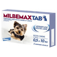 Milbemax Tab Vermifuge Spectre Large Pour Chiens de 0,5 à 10 kg 2 Comprimés