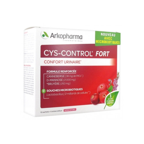 ARKOPHARMA Cys-Control Fort 10 Sachets + 5 Sticks à Diluer-16989 ARKOPHARMA Cys-Control Fort 10 Sachets + 5 Sticks à Diluer-16989