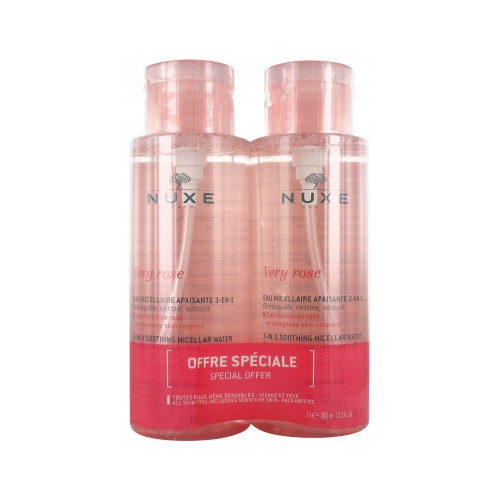 NUXE Very rose Eau Micellaire Apaisante 3en1 Lot de 2 x 400 ml-17062 NUXE Very rose Eau Micellaire Apaisante 3en1 Lot de 2 x 400 ml-17062