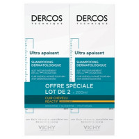VICHY Dercos Ultra Apaisant Shampoing pour Cheveux Secs Lot de 2 x 200 ml-17124