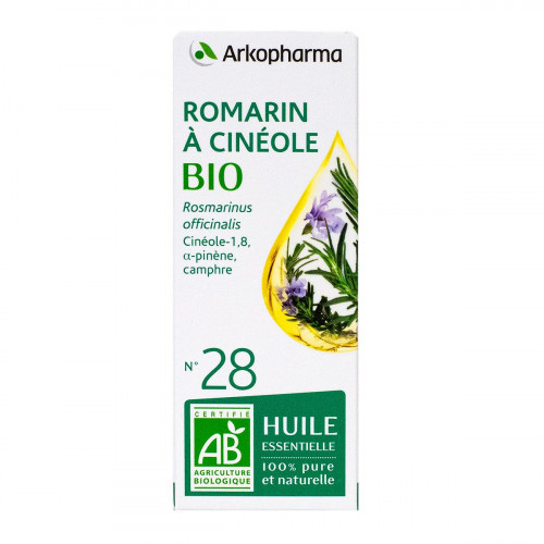 Arkopharma Huile Essentielle Romarin Cinéaole 10ml - Soulage Douleurs,  Détox, Concentration - Pharma360