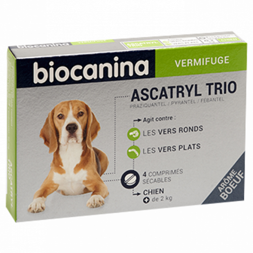 BIOCANINA Ascatryl Trio Chien 4 comprimés-17550