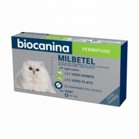 BIOCANINA Milbetel 16 mg/40 mg pour Chats 2 comprimés pelliculés-17561