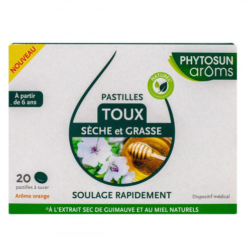 PHYTOSUN AROMS 20 pastilles toux sèche et grasse-17637 PHYTOSUN AROMS 20 pastilles toux sèche et grasse-17637