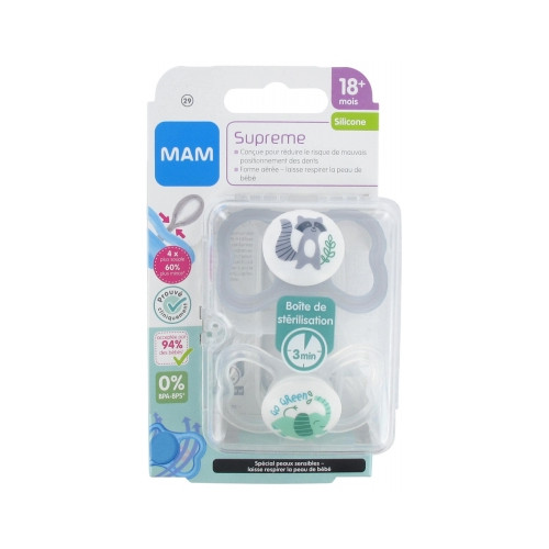MAM Supreme 2 Sucettes Silicone 18 Mois et +-17676 MAM Supreme 2 Sucettes Silicone 18 Mois et +-17676