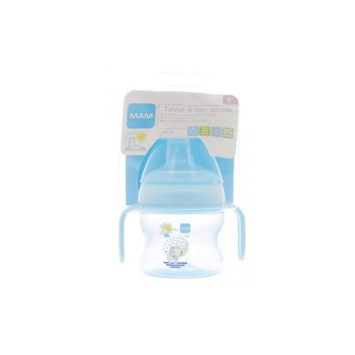 MAM Tasse à bec souple 6mois et plus Bleu MAM - 1 tasse de 150 mL-17680